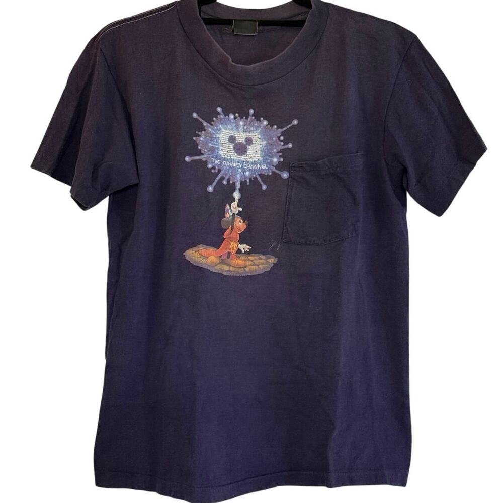 Vintage 80s Sorcerer Mickey Mouse Disney Channel Single Stitch Pocket Shirt S